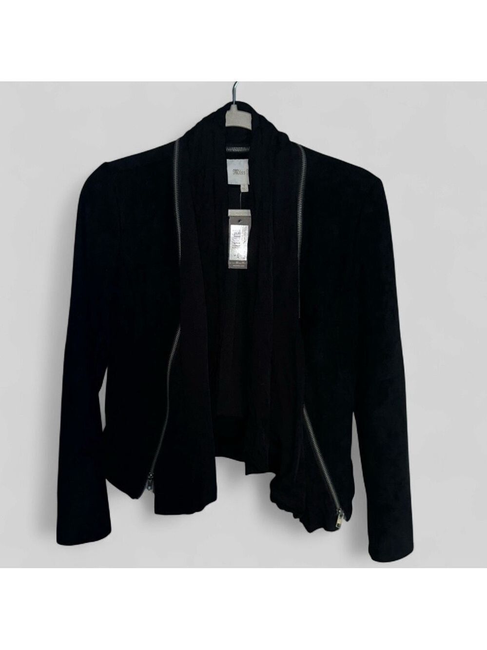 Miss Me Black Faux Suede Draped Moto Jacket
Size S NWT - Picture 2 of 13